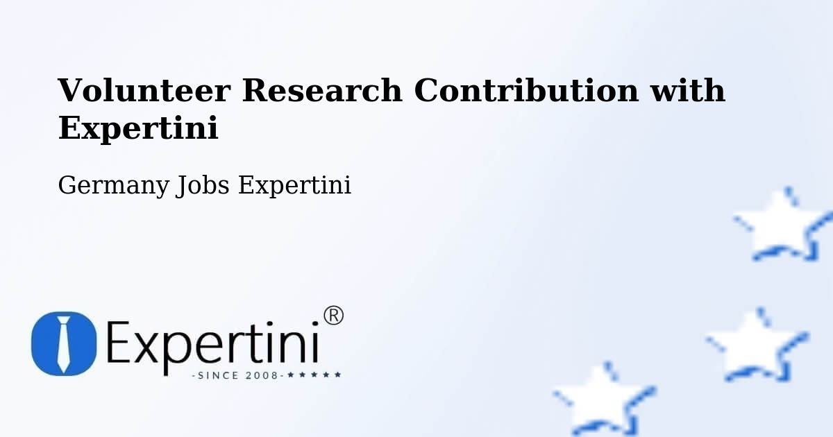 Volunteer Research Contribution Program – Seefeld - Germany Jobs Expertini